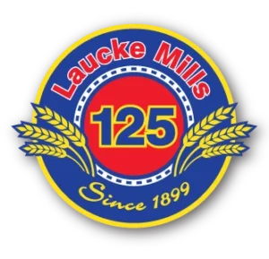 Laucke Mills 125-year anniversary logo – premium grain and feed supplier in Australia partnered with Live Cricket Sales